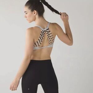 Lululemon Lighten Up Space Dye Camo Silver Spoon Apex Stripe Black White size 4